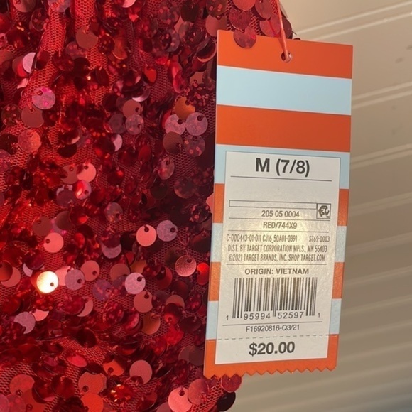 Cat & Jack skirt girls red sequin skirt New Size - Picture 11 of 12